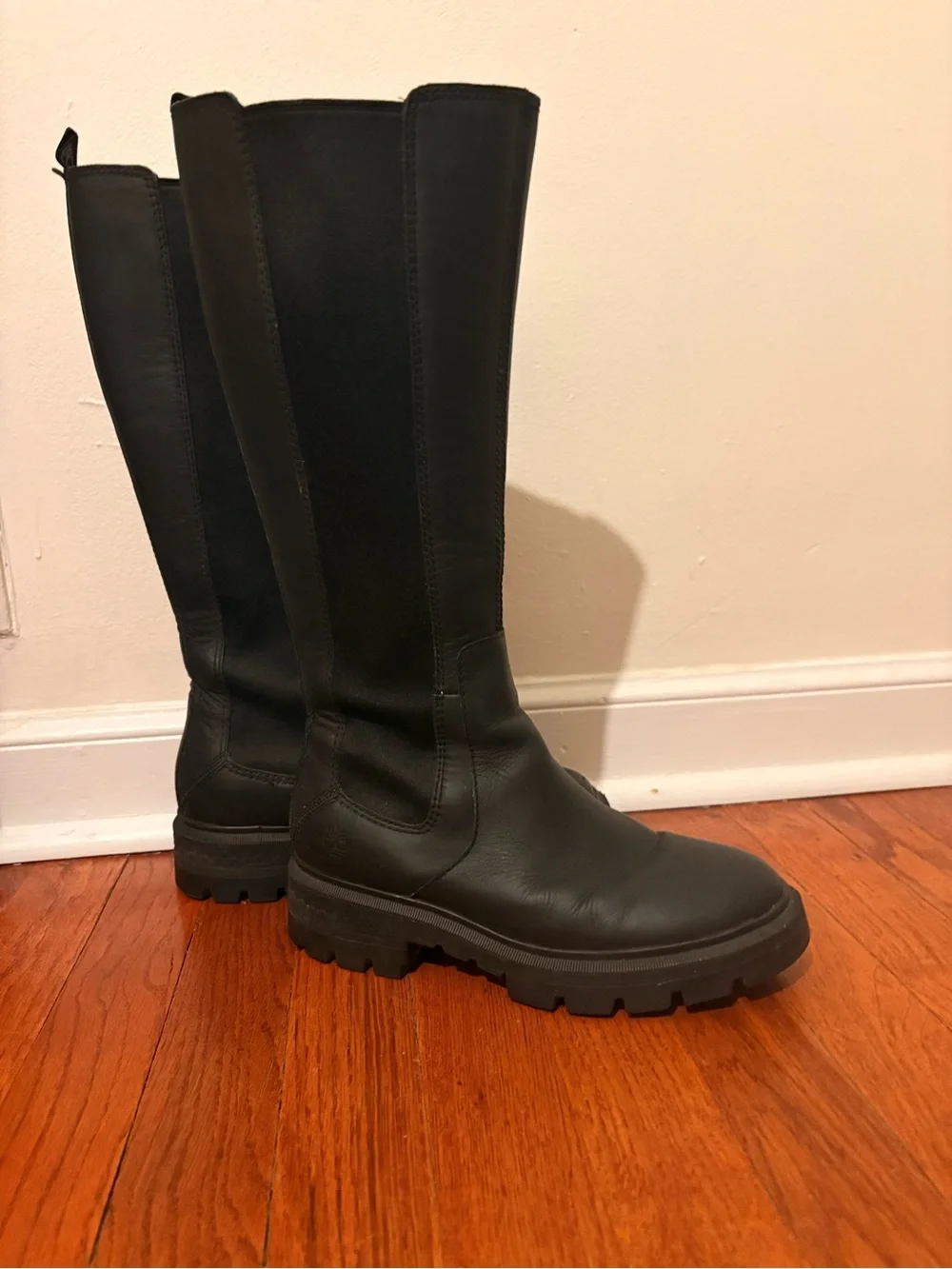 Women's Black Timberland Cortina Valley Tall Pull-On Riding Boots— size 7